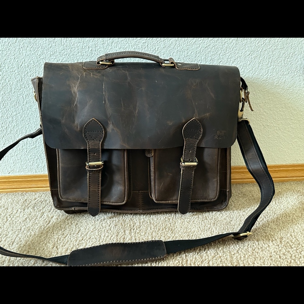 Buffalo Leather Briefcase/Laptop Bag